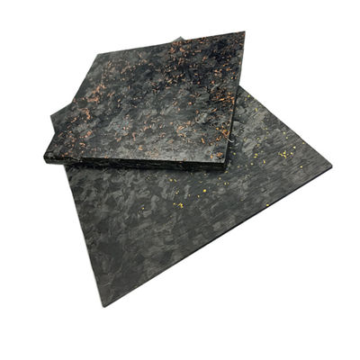 Foglio di fibra di carbonio composito forgiato a effetto marmo con polvere di rame e foglio dorato