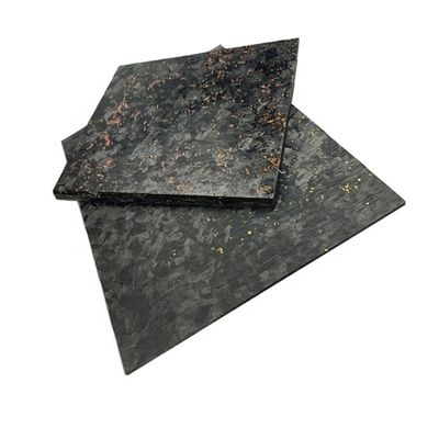 Glossy/Matte Customized Forged Gold Foil Carbon Fiber Sheet 50% Glossy Weave Forge Pattern