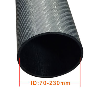 Grandi tubi in fibra di carbonio da 3k personalizzati per sotto 120 °C 100 mm 120 mm 180 mm 200 mm 230 mm