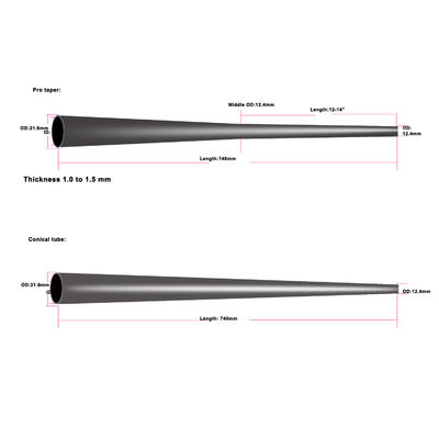 Piano di fibra di carbonio UD Pro Taper Snooker Cue Golf Shaft Tube per indizi a bassa deformazione