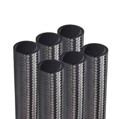 Campo dell'aviazione 100% tubo solido in fibra di carbonio 3K Twill Round Tube per accessori per droni