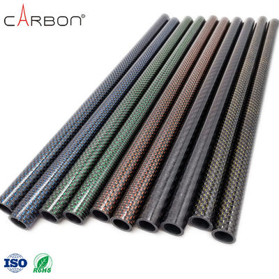 Detettore di metalli Fibra di carbonio 3K Tenda Twill tubo in rosso argento Blu o colore metallico