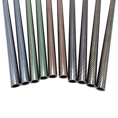 Detettore di metalli Fibra di carbonio 3K Tenda Twill tubo in rosso argento Blu o colore metallico