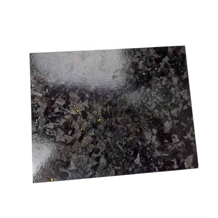 Glossy/Matte Customized Forged Gold Foil Carbon Fiber Sheet 50% Glossy Weave Forge Pattern
