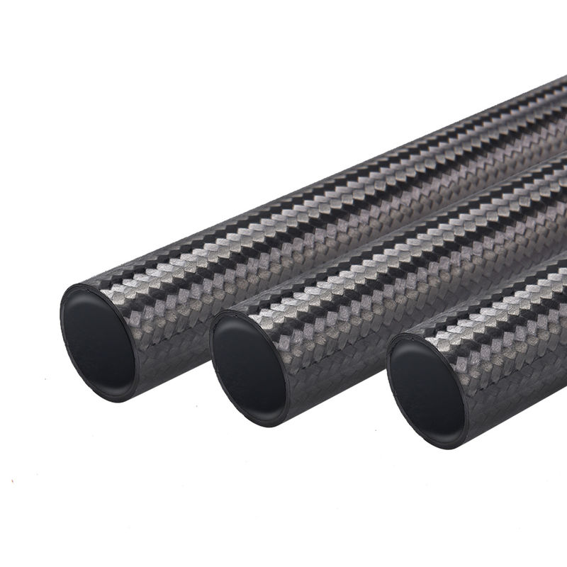 Campo dell'aviazione 100% tubo solido in fibra di carbonio 3K Twill Round Tube per accessori per droni