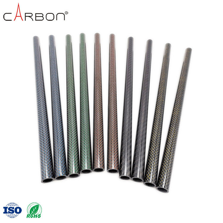 Detettore di metalli Fibra di carbonio 3K Tenda Twill tubo in rosso argento Blu o colore metallico